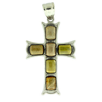 33X53mm American Picture Jasper Cross Pendants