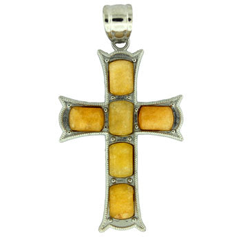 33X53mm Yellow Serpentine Cross Pendants