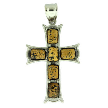 33X53mm Paintbrush Jasper Cross Pendants