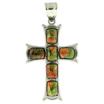 33X53mm Unakite Cross Pendants