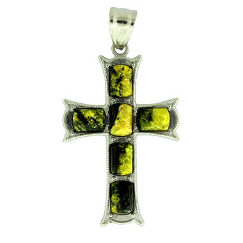 33X53mm Dyed Yellow Turtle Jasper Cross Pendants