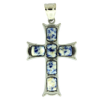 33X53mm Sodalite Brazil Cross Pendants