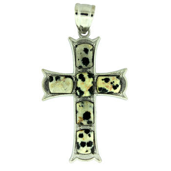 33X53mm Dalmatian Jasper Cross Pendants