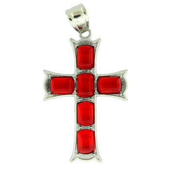 33X53mm Red Tourmaline Quartz Cross Pendants