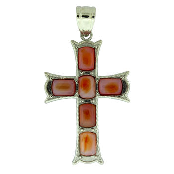33X53mm Carnelian Agate Cross Pendants