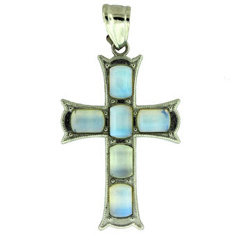 33X53mm Opalite Glass Cross Pendants