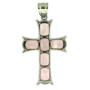 33X53mm Rose Quartz Cross Pendants