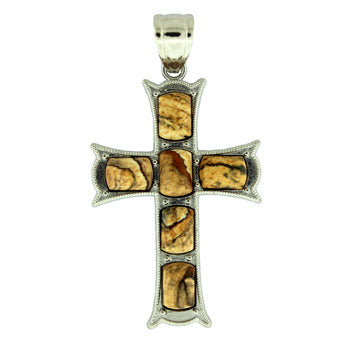 33X53mm Picture Jasper Cross Pendants