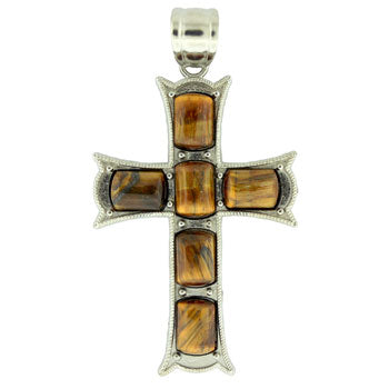 33X53mm Tiger Eye Cross Pendants