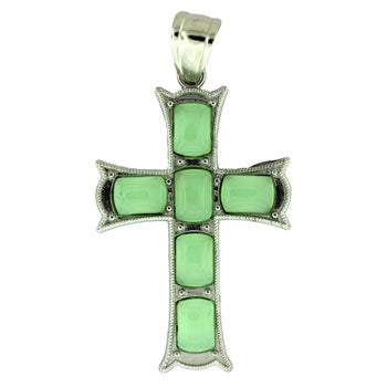 33X53mm Serpentine Quartz Glass Cross Pendants