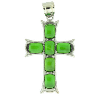 33X53mm Dark Peridot Quartz Glass Cross Pendants