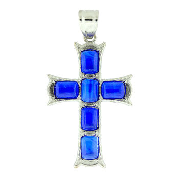 33X53mm Rutilated Quartz Glass Cross Pendants