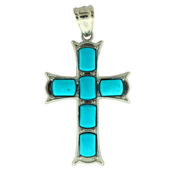33X53mm Synthetic Turquoise (No Matrix) Cross Pendants