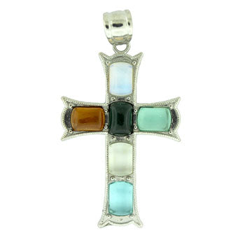 33X53mm Assorted Quartz Cross Pendants