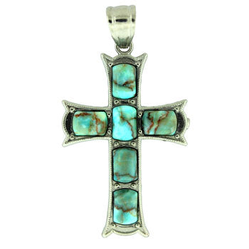 33X53mm Turquoise Jasper Dyed Cross Pendants