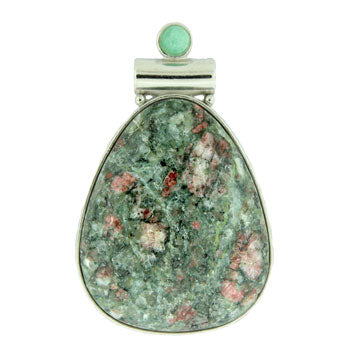 33X50mm Chinese Ruby Zoisite Pear Pendants