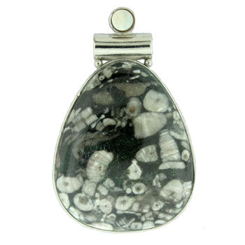 33X50mm Insect Fossil Jasper Pear Pendants