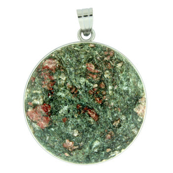33X50mm Chinese Ruby Zoisite Coin Pendants