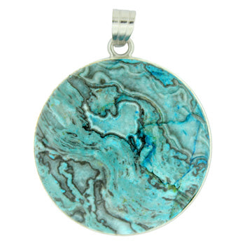 33X50mm Blue Laguna Lace Dyed Coin Pendants