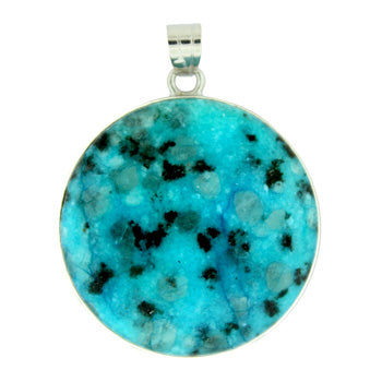 33X50mm Aqua Quartz Dyed Coin Pendants