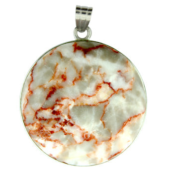 33X50mm Pink Web Jasper Coin Pendants
