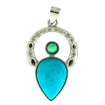 25X40mm Synthetic Turquoise (No Matrix) Celtic Angel Pendants