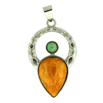 25X40mm Mustard Stone Celtic Angel Pendants