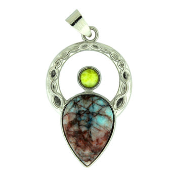 25X40mm Denim Matrix Jasper Celtic Angel Pendants