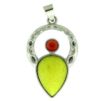 25X40mm Pineapple Jasper Celtic Angel Pendants