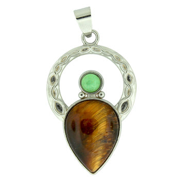 25X40mm Tiger Eye Celtic Angel Pendants
