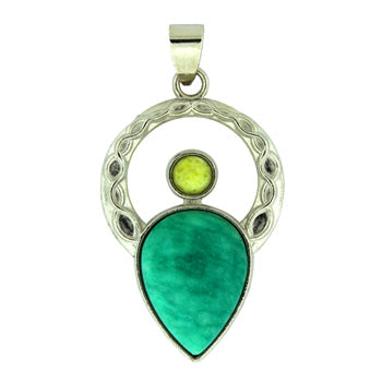 25X40mm Brazil Rainforest Jasper Celtic Angel Pendants