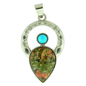 25X40mm Unakite Celtic Angel Pendants