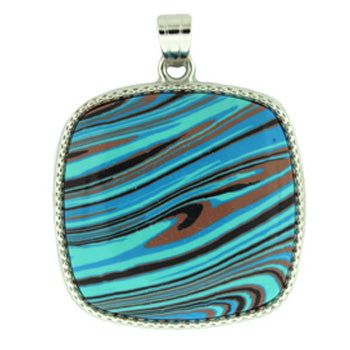 36X41mm Synthetic Calsilica Square Pendants