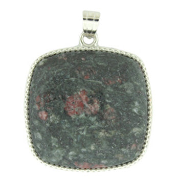 36X41mm Chinese Ruby Zoisite Square Pendants