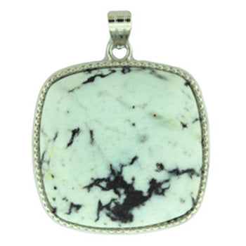 36X41mm White Turquoise Jasper Square Pendants