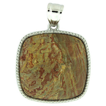 36X41mm Rainbow Picasso Stone Square Pendants