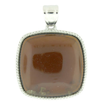 36X41mm Flower Smoky Quartz Square Pendants