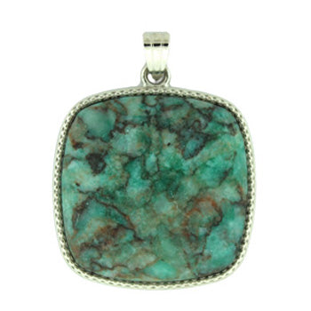 36X41mm Green Matrix Stone Square Pendants