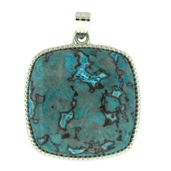 36X41mm Blue Laguna Lace Dyed Square Pendants