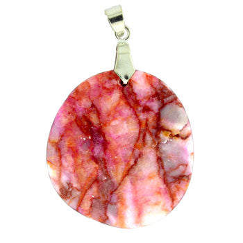 34-48mm Dyed Pink Matrix Jasper Freeform Pendants