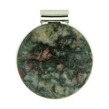 35X40mm Chinese Ruby Zoisite Round Pendants