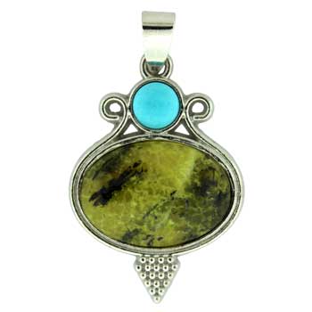24X35mm Dyed Yellow Turtle Jasper Oval Pendants