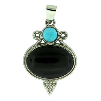 24X35mm Synthetic Black Agate Oval Pendants
