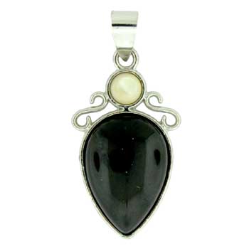 18X32mm Synthetic Black Agate Pear Pendants