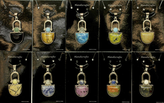 20X39mm Assorted Stone Bullet Pendants