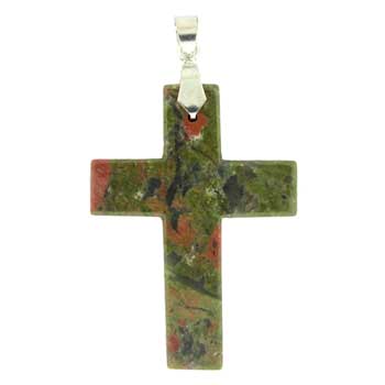 36X48mm Unakite Cross Pendants