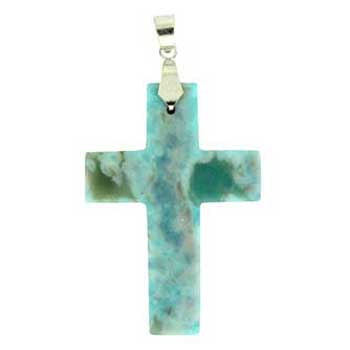 36X48mm Dyed Turquiose Jasper Cross Pendants