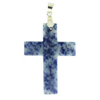 36X48mm Sodalite Brazil Cross Pendants