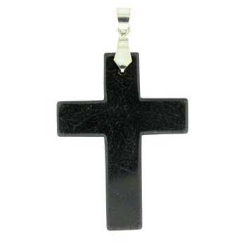 36X48mm Black Jasper Cross Pendants