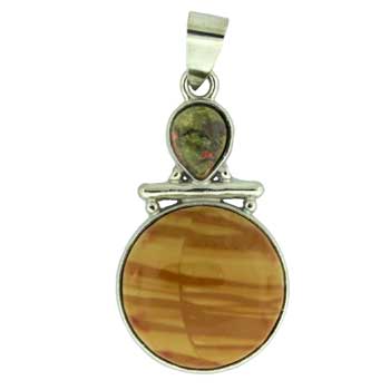 20X35mm Scenic Jasper Round Pendants